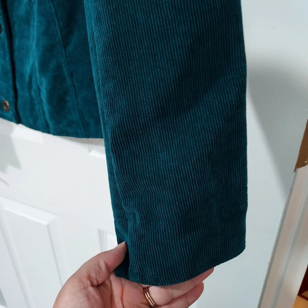 RQT Teal Blue Corduroy Double Lapel Lightweight Jacket in Size XL - Picture 8 of 11